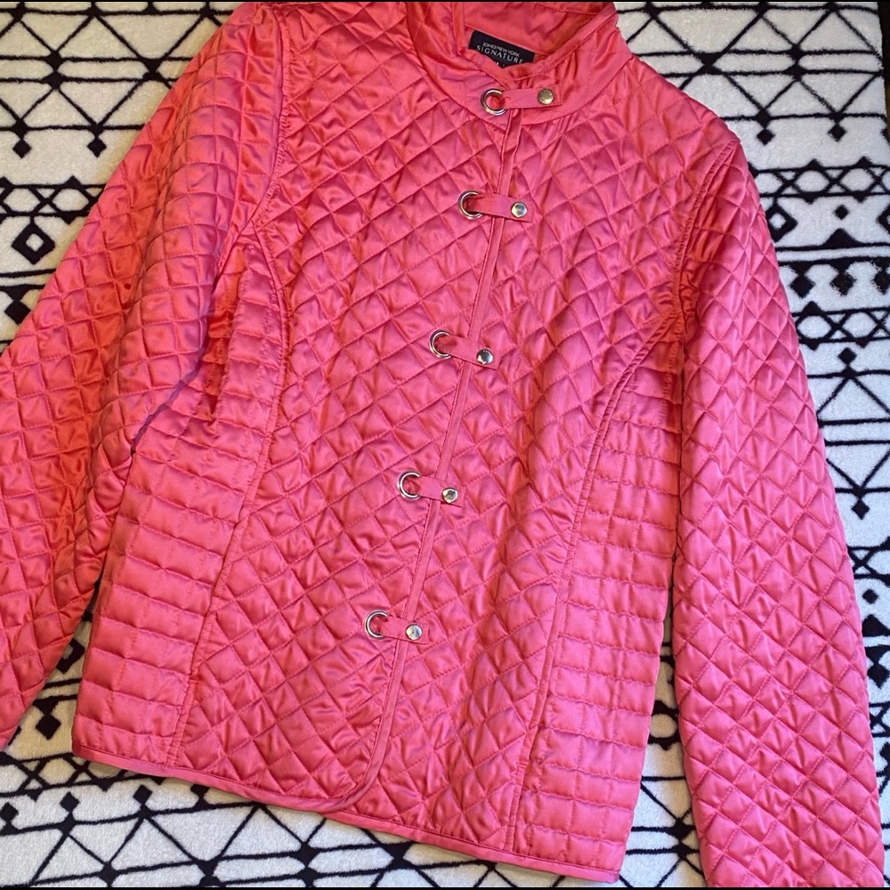 Jones New York Signature Pink Quilted Jacket